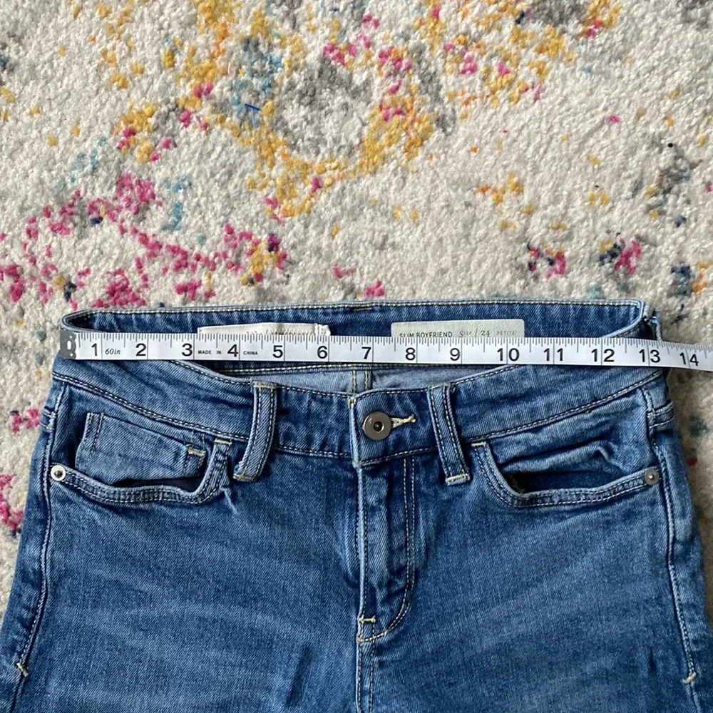 Anthropologie Pilcro & the Letterpress Jeans Slim Boyfriend Distressed 24 Petite - Picture 13 of 15